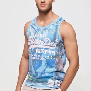 Superdry men’s blue vintage tank top